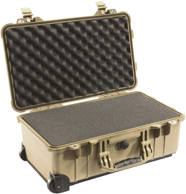 Pelican 1510 case with handle and wheels